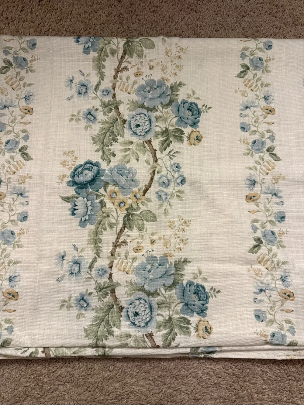 Sanderson Floral Window Curtains - Cotton Hykenham Striped Floral - Picture 2 of 4